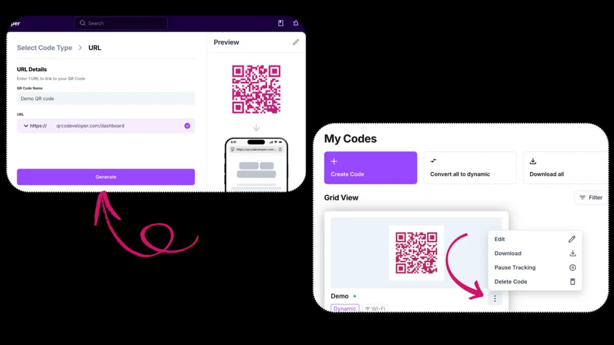 click-qr-code-generate